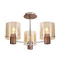 Brita Semi Ceiling Light, 3 x E27, Mocha/Amber Glass additional 7