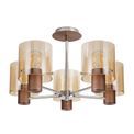 Brita 5 Light Semi Ceiling Light Mocha/Amber Glass additional 11