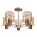 Brita 5 Light Semi Ceiling Light Mocha/Amber Glass additional 14