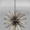 Claire 16 Light E27, Round Pendant Brown Oxide / Smoke Glass additional 1