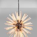 Claire 16 Light E27, Round Pendant Brown Oxide / Champagne Gold Glass additional 2
