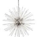 Claire 32 Light E27, Polished Nickel / Clear Glass Round Pendant Light additional 4