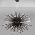 Claire 32 Light E27, Oval Pendant Brown Oxide / Smoke Glass additional 2