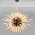 Claire 32-Light E27 Oval Pendant in Brown Oxide with Champagne Glass additional 1