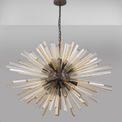 Claire 32-Light E27 Oval Pendant in Brown Oxide with Champagne Glass additional 2