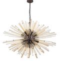 Claire 32-Light E27 Oval Pendant in Brown Oxide with Champagne Glass additional 4