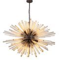 Claire 32-Light E27 Oval Pendant in Brown Oxide with Champagne Glass additional 3