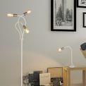 Grace Flexible Floor Lamp, 3 Light E27 Satin White/Satin Nickel additional 17