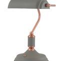 Bronx Table Lamp 1 Light, Sand Grey/Copper with Toggle Switch additional 4