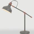 Bronx Adjustable Table Lamp, 1 x E27, Sand Grey/Copper/White additional 1