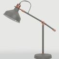 Bronx Adjustable Table Lamp, 1 x E27, Sand Grey/Copper/White additional 2