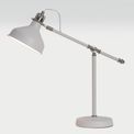 Bronx Adjustable Table Lamp, 1 x E27, Sand White/Satin Nickel/White additional 1