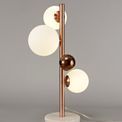 Rylee Table Lamp, 3 x G9, Antique Copper/Opal &amp; Copper Glass additional 1