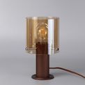 Brita Table Lamp, 1 Light Table Lamp E27, Mocha/Amber Glass additional 2