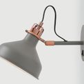 Bronx Adjustable Wall Lamp Switched, 1 x E27, Sand Grey/Copper/White additional 2