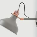 Bronx Adjustable Wall Lamp Switched, 1 x E27, Sand Grey/Copper/White additional 1