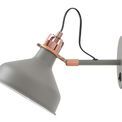 Bronx Adjustable Wall Lamp Switched, 1 x E27, Sand Grey/Copper/White additional 4