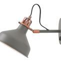 Bronx Adjustable Wall Lamp Switched, 1 x E27, Sand Grey/Copper/White additional 3