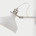 Bronx Adjustable Wall Lamp Switched, 1 x E27, Sand White/Satin Nickel/White additional 1