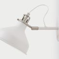 Bronx Adjustable Wall Lamp Switched, 1 x E27, Sand White/Satin Nickel/White additional 2