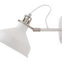 Bronx Adjustable Wall Lamp Switched, 1 x E27, Sand White/Satin Nickel/White additional 4