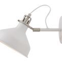 Bronx Adjustable Wall Lamp Switched, 1 x E27, Sand White/Satin Nickel/White additional 3