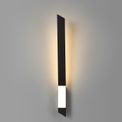 Serenity Wall Lamp, 1 x 8W LED, 3000K, 560lm, Sand Black/Satin Nickel, additional 3