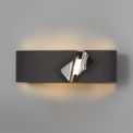 Aven Wall Lamp, 1 x 10W LED, 3000K, 700lm, Sand Anthracite/Polished Chrome, additional 1