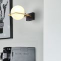 Honesty Wall Lamp Switched, 1 Light E14, Matt Black/Polished Gold additional 9