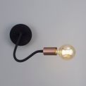 Grace Flexible Switched Wall Lamp, 1 Light E27, Satin Black/Brushed Copper additional 5