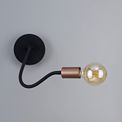 Grace Flexible Switched Wall Lamp, 1 Light E27, Satin Black/Brushed Copper additional 6