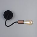 Grace Flexible Switched Wall Lamp, 1 Light E27, Satin Black/Brushed Copper additional 2