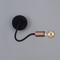 Grace Flexible Switched Wall Lamp, 1 Light E27, Satin Black/Brushed Copper additional 4