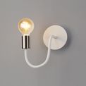 Grace Flexible Switched Wall Lamp, 1 Light E27 Satin White/Satin Nickel additional 5