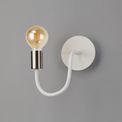 Grace Flexible Switched Wall Lamp, 1 Light E27 Satin White/Satin Nickel additional 6