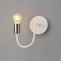 Grace Flexible Switched Wall Lamp, 1 Light E27 Satin White/Satin Nickel additional 1