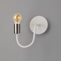Grace Flexible Switched Wall Lamp, 1 Light E27 Satin White/Satin Nickel additional 2