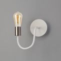 Grace Flexible Switched Wall Lamp, 1 Light E27 Satin White/Satin Nickel additional 4