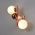 Rylee Wall Lamp, 2 x G9, Antique Copper/Opal &amp; Copper Glass additional 1