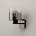 Brita Single Switched Wall Lamp, 1 Light, E27, Black/Smoke Fade Glass additional 2