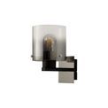 Brita Single Switched Wall Lamp, 1 Light, E27, Black/Smoke Fade Glass additional 4