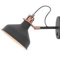 Bronx Adjustable Wall Lamp Switched, 1 x E27, Graphite/Copper/White additional 3