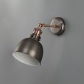 Cornelia Adjustable Wall Lamp, 1 x E27, Antique Silver/Copper/White additional 2