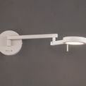 Blyss Switched Adjustable Swing Arm Wall Lamp / Reader, 1 x 8W LED, 3000K, Sand White, additional 3