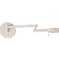 Blyss Switched Adjustable Swing Arm Wall Lamp / Reader, 1 x 8W LED, 3000K, Sand White, additional 9