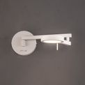 Blyss Switched Adjustable Swing Arm Wall Lamp / Reader, 1 x 8W LED, 3000K, Sand White, additional 5