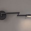 Blyss Switched Adjustable Swing Arm LED Wall Lamp / Reader in Sand Black additional 1