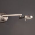 Blyss Switched Adjustable Swing Arm Wall Lamp / Reader, 1 x 8W LED, 3000K, Satin Nickel, additional 3