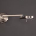 Blyss Switched Adjustable Swing Arm Wall Lamp / Reader, 1 x 8W LED, 3000K, Satin Nickel, additional 2