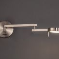 Blyss Switched Adjustable Swing Arm Wall Lamp / Reader, 1 x 8W LED, 3000K, Satin Nickel, additional 1